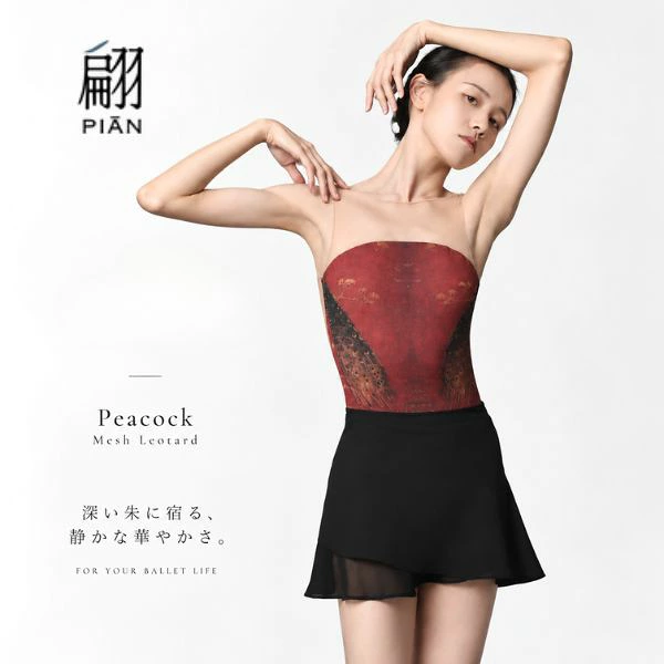 【日本初上陸】 【PIAN ピアン】 Peacock Mesh Leotard 孔雀の羽 メッシュ バレエ レオタード